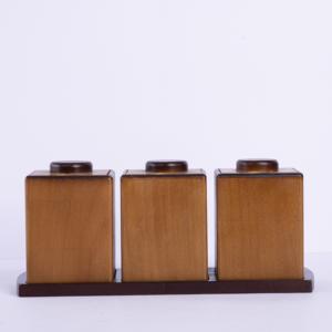 Juego de Especias de Madera de Haya al por Mayor (3 Frascos) |   Organizador de Cocina con Acabado Marrón Claro - Product Image 4