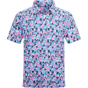 Athleisure Sports Shirt Sublimación Imprimir Rayas coloridas Golf Polos Camisas Casual unisex Traje Camiseta DE TRABAJO - Product Image 3