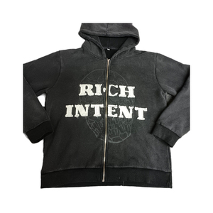 Automne/hiver à la mode hommes à capuche de haute qualité 100% coton français étiquette personnalisée strass en relief fermeture éclair longue Offre Spéciale vêtements - Product Image 1