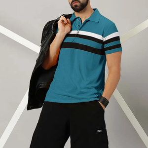 เสื้อเชิ้ตลำลองสำหรับผู้ชายคอตั้งผ้าคอตตอนแห้งเร็วน้ำหนักเบาลาย100% จากผู้ผลิตปากีสถาน - Product Image 3