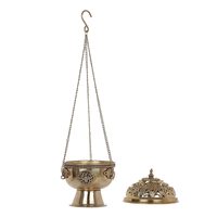 Brûleur d'encens suspendu en laiton doré fini personnalisé conception maison hôtel bureau église Air parfum accessoires article décoratif
