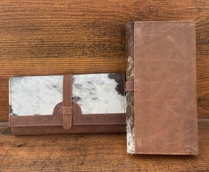 ใหม่แท้ทําด้วยมือหนัง Cowhide ของแท้หนังกระเป๋าสตางค์ผู้หญิงกระเป๋าสตางค์ Trifold ร้อนขายหนังตะวันตกกระเป๋าคลัทช์กระเป๋าสตางค์ - Product Image 5