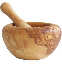 ครกไม้มะกอก ผลิตด้วยมือจากไม้มะกอกเมดิเตอร์เรเนียนที่ทนทาน เหมาะสำหรับบดสมุนไพรและเครื่องเทศ - Product Image 3