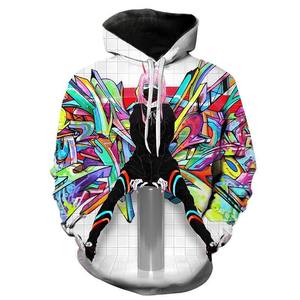 Sudadera con capucha estampada ecológica Mezcla de algodón orgánico Moda sostenible Obra DE ARTE personalizada aceptada - Product Image 4