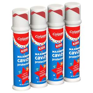 For Kids Anti-Cavity Fluoride <b>Toothpaste</b> Pump Mild Bubble Fruit <b>Flavor</b> for Ages 6+ Home Use 4.4 Ounce 6 Pack - Product Image 1