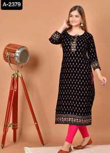 Indian Casual Wear and Daily Function Wear Rayon <b>Kurtis</b> Collections for Women Lowest Price Indian Clothes Salwar Kameez and Sari - Product Image 5
