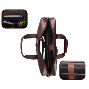 กระเป๋าเอกสารใส่แล็ปท็อปสำหรับผู้ชาย, กระเป๋าหนังแท้กันน้ำออกแบบโลโก้ได้ตามต้องการใช้เดินทางได้ตามต้องการ - Product Image 3