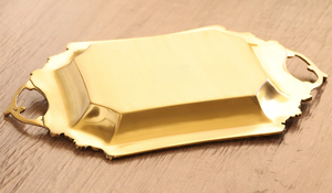 ถาดเสิร์ฟของตกแต่งทำจากทองเหลืองแข็งน้ำหนักมากถาดสำหรับปาร์ตี้อาหารเครื่องดื่ม - Product Image 2