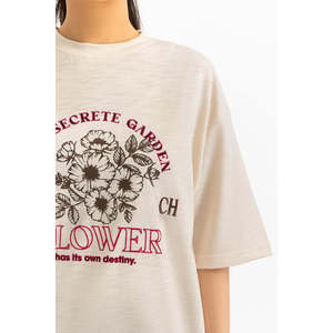 Blusa de Punto Informal para Mujer, Estampado Floral, Corte Holgado, 100% Algodón Suave, Cuello Redondo, Transpirable, Ropa de Moda para Uso Diario, Prenda Cómoda - Product Image 2