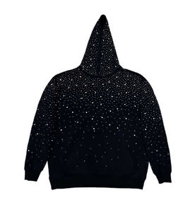 La mejor fabricación Cool Casual Pullover Hombres Rhinestone Logo Hoodies Tela suave Diseño brillante Moda Hombres Rhinestone Logo Hoodie - Product Image 2