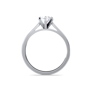 Bague de fiançailles solitaire en or 14 carats jaune, blanc et rose avec diamant taille marquise de 1,0 ct et sertissage cathédrale à 4 griffes - Product Image 4