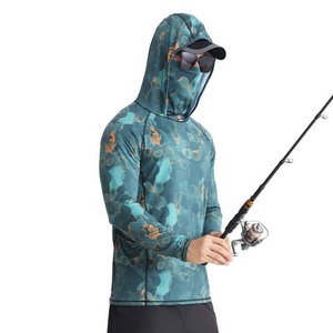 Chemises en jersey de pêche avec protection UPF 50 + UV pour hommes, chemises de pêche à capuche à manches longues et à séchage rapide, conception personnalisée - Product Image 5