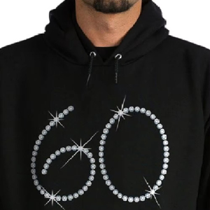 2025 último diseño de los hombres de peso pesado 100% algodón de cara completa Sudadera con capucha de manga larga con cremallera Streetwear diamantes de imitación para el invierno OEM - Product Image 6