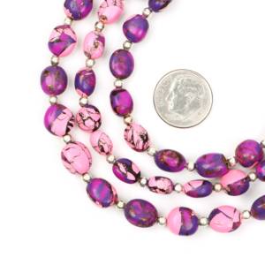 Perles de turquoise Mohave rose, perles de turquoise lisses, pierres précieuses pour la fabrication de bijoux, prix de gros en provenance d'Inde, 8 pouces - Product Image 1