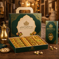 Boîte en papier personnalisée AT PACK pour les douceurs arabes, baklava, emballage cadeau avec poignée et fenêtre