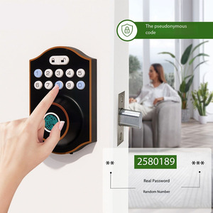 家居酒店生物识别智能前门电子锌合金插销密码指纹门锁 - Product Image 6