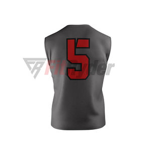 Impression par sublimation de qualité supérieure 7on7 ensemble d'uniformes de football nom et numéro d'équipe personnalisés uniformes 7v7 respirants sans manches - Product Image 3