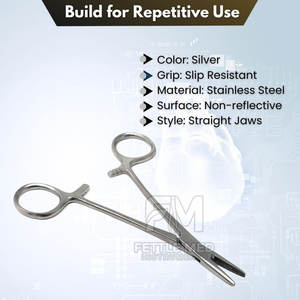 Pinza de Sutura Quirúrgica Manual de Acero Inoxidable de 21 cm, Portaagujas Heaney, Instrumento Reutilizable para Sujetar Suturas - Product Image 3