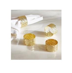 Anneau de serviette écologique en aluminium plaqué or de qualité supérieure pour la décoration de cadeaux de table à manger - Product Image 1