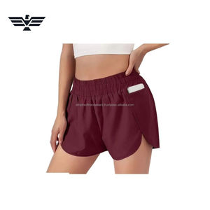 OEM Custom Design Womens High Waist Breathable <b>Athletic</b> Running Shorts Phone Pocket Lightweight Quick Dry Cotton Bamboo Fiber - Product Image 6