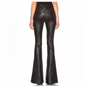 Pantalon en cuir pour femme de haute qualité, nouvelle mode, devant en cuir de vache, pantalon vert élastique, style streetwear, sexy, noir, hiver 2026 - Product Image 6