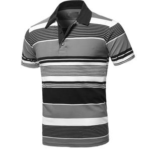 Logotipo bordado personalizado 100% algodón logotipo bordado personalizado tendencia hombres Golf negocios Polo uniforme tira Color Polo camisa - Product Image 5