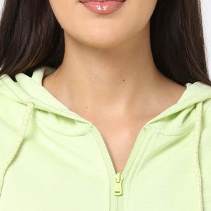 Sudadera con Capucha para Mujer, Diseño OEM Personalizado, Logotipo Tejido en la Parte Delantera, Alta Calidad, Invierno, 100% Algodón, Cierre de Cremallera - Product Image 3