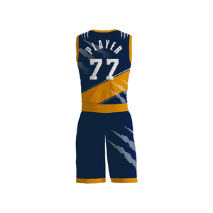 Camiseta de uniforme de baloncesto azul personalizada, uniformes de baloncesto transpirables sublimados, ropa de baloncesto - Product Image 3