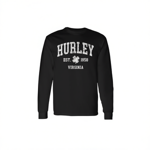 T-shirt vintage a maniche lunghe Hurley Virginia, girocollo, unisex, per adulti, maglietta per riunioni degli ex studenti - Product Image 2