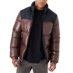 Manteaux d'hiver en duvet rembourrés pour hommes avec logo personnalisé OEM Veste à bulles d'air Col montant avec fermeture éclair Veste de designer pour hommes - Product Image 5