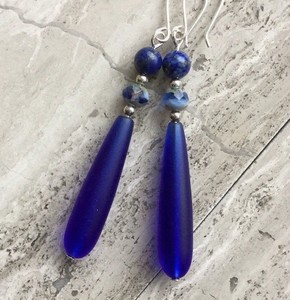 Pendientes de cuentas bohemias con flecos en cascada Andy de diseño turquesa, regalo de joyería único - Product Image 5