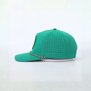 Casquette de golf imperméable et respirante avec logo brodé personnalisé, corde tressée, 5 panneaux et trous découpés au laser Injae Vina VN - Product Image 4