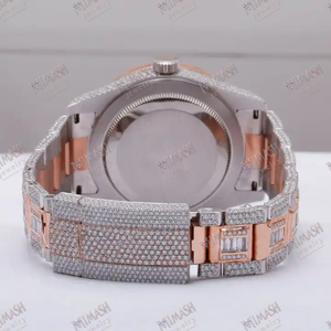 นาฬิกากลไกหน้าปัดสีโรสโกลด์สีโรสโกลด์พร้อมโลโก้ตามสั่งสีโรสโกลด์พร้อมกล่องนาฬิกาข้อมือเพชร - Product Image 3