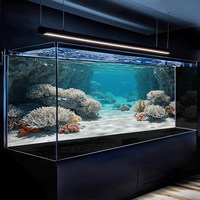 Autocollant de fond d'aquarium Récif Corallien Monde Sous-Marin HD Papier Peint pour Aquarium Auto-Adhésif en Plastique Durable Léger Boîte