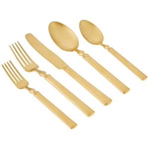 Cubiertos de acero inoxidable Ideal para cocina, mesa de café, hogar, cubiertos terminados chapados en Color dorado, Juego de 3 manijas de diseño de 6 uds. - Product Image 2