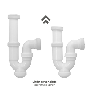 Sifone Curvo Estensibile, 1 1/2" O/ 40 mm con Dado di Bloccaggio - Product Image 3