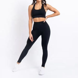 Conjunto de Yoga Cómodo para Mujer, Diseño Sólido de 2 Piezas, Ropa Deportiva con Diseño Personalizado, Leggings y Brasier de Tallas Grandes - Product Image 4