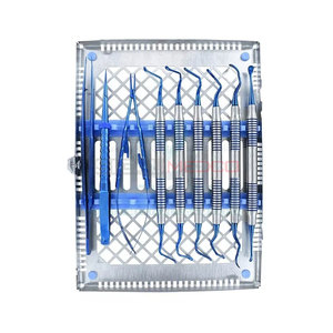 Premium Basic Micro Oral Surgery Kit Titanium Blue Juego de cirugía periodontal con instrumentos de llenado compuesto dental - Product Image 1