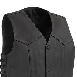 100% gilet en cuir de vachette véritable logo personnalisé en gros vêtements d'extérieur respirants gilet en cuir sans manches gilet - Product Image 4