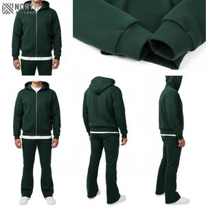 Personalizable Heavy Weight Vintage Washed Sweat Suit Streetwear Cremallera Sudadera con capucha Pantalones de chándal Conjunto Sun Faded Serigrafía Invierno - Product Image 2