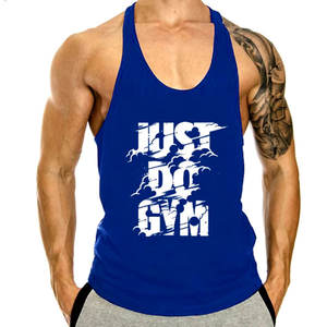 2024 hommes Muscle Gym débardeur surdimensionné emmanchures Fitness gilet 100% coton Style décontracté broderie respirant marque haut choix - Product Image 1