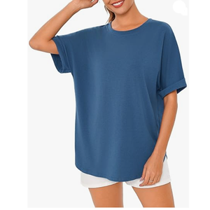 BD T-shirt surdimensionné en coton polyester pour femme Taille adulte confortable avec coupe ample et décoration de logo Prix raisonnable - Product Image 1