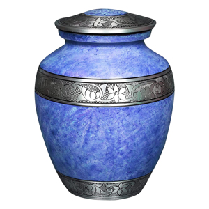 Urne funéraire pour adulte, bleu argenté, style européen et américain, 220 pouces cubes, écologique, durable, design personnalisable - Product Image 1