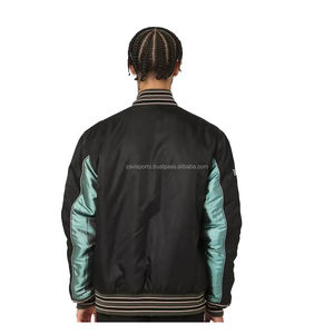 Veste bomber en satin, vestes universitaires, vestes de baseball universitaires, vente en gros OEM, vêtements pour hommes en vrac, broderie vierge, soie, baseball - Product Image 6