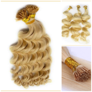 Silver Blonde Remy I-Tip Extensiones de cabello Calidad Premium, uso permanente de larga duración - Product Image 2