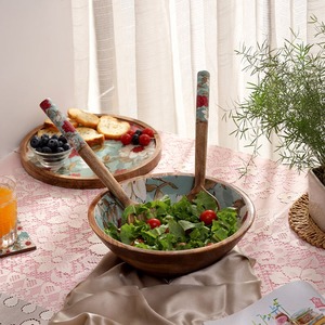 Cuenco de madera de calidad superior con acabado liso para cocina, comedor y decoración rústica para el hogar disponible a un precio asequible - Product Image 5