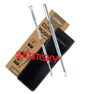 3PCS Poussoirs à cuticules et lime à ongles Outils professionnels de manucure et de pédicure en acier inoxydable de haute qualité allemande - Product Image 3