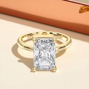 Radiant & Round 2.17 Carat F-G/VS Lab Grown Diamond Engagement <b>Ring</b> Solid Gold Prong <b>Set</b> <b>for</b> <b>Women</b> - Product Image 4