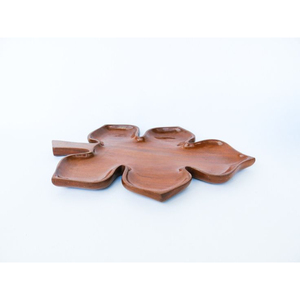 Vaisselle de maison vaisselle de service alimentaire plateau et plateau couleur marron ustensiles de cuisine en bois massif assiette de service à salade - Product Image 4