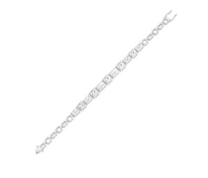 IGI Certified Asscher & Emerald Cut Lab Grown Diamond Tennis Bracelet in Solid 925 Sterling Silver - Product Image 2